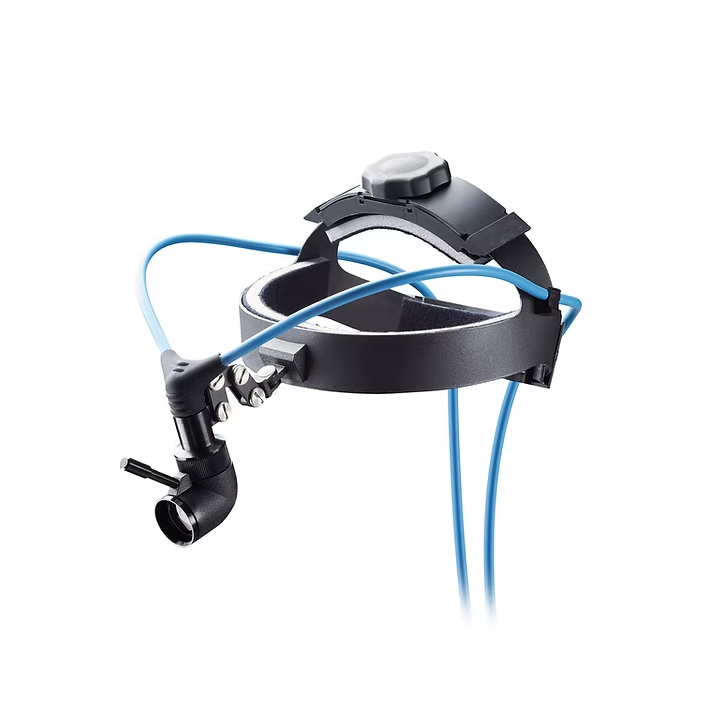 Lampe frontale avec bandeau RCS bleu, câble SU-0097 gris