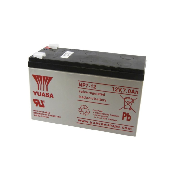 Batterie Plomb 12V Yuasa NP7-12 - Connecteur faston 4,8mm