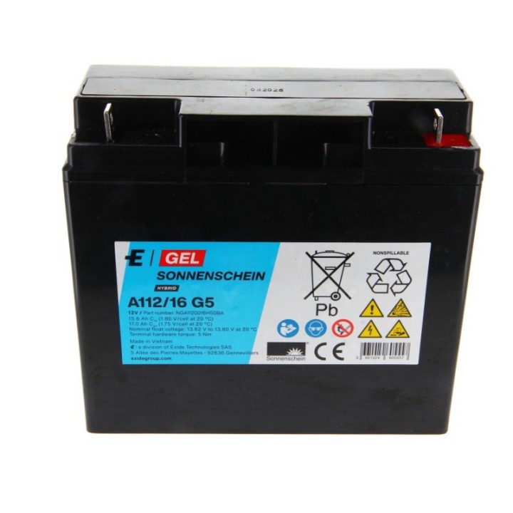 12V Sonnenschein - EXIDE Lead Gel Battery A112/16G5 – maintenance-free