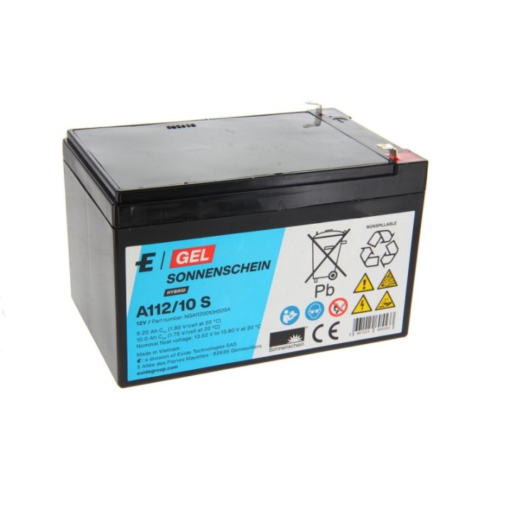Batterie Plomb-gel 12V Sonnenschein/EXIDE A112/10S - sans entretien