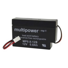 Batterie Plomb 12V Multipower MP0,8-12S avec câble et connecteur JST