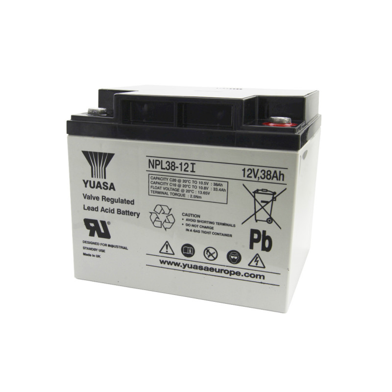 Batterie Plomb 12V Yuasa NPL38-12 I – Modèle longue durée – Filetage interne M5