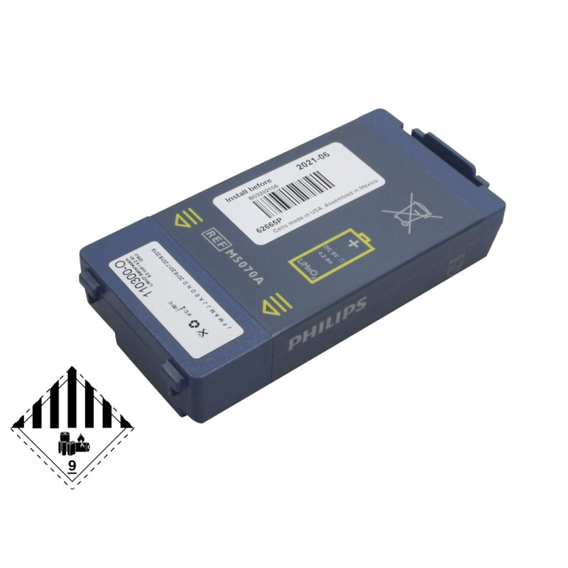 9 V Original Lithium battery for Philips Heartstart HS1, FRx - not rechargeable