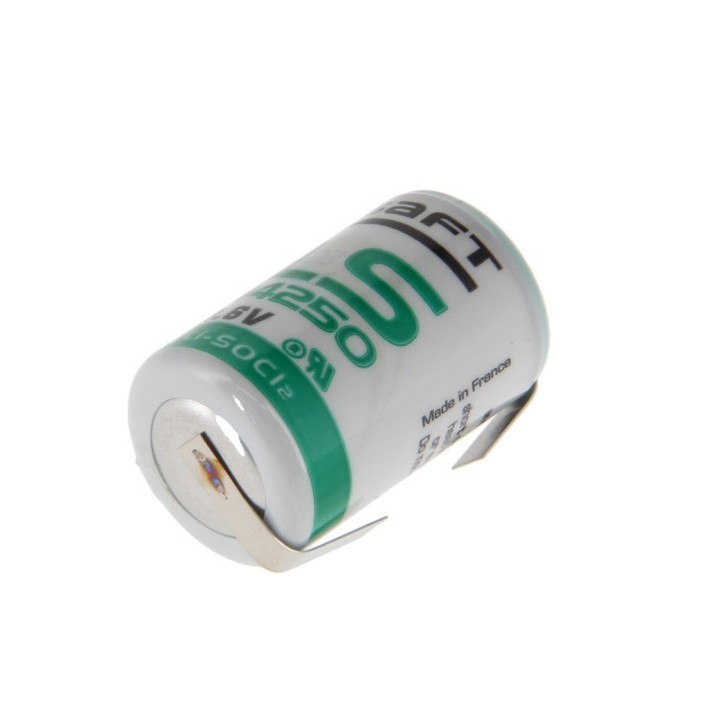 Batterie au lithium 3,6 V Saft LS14250 1/2AA avec pattes à souder