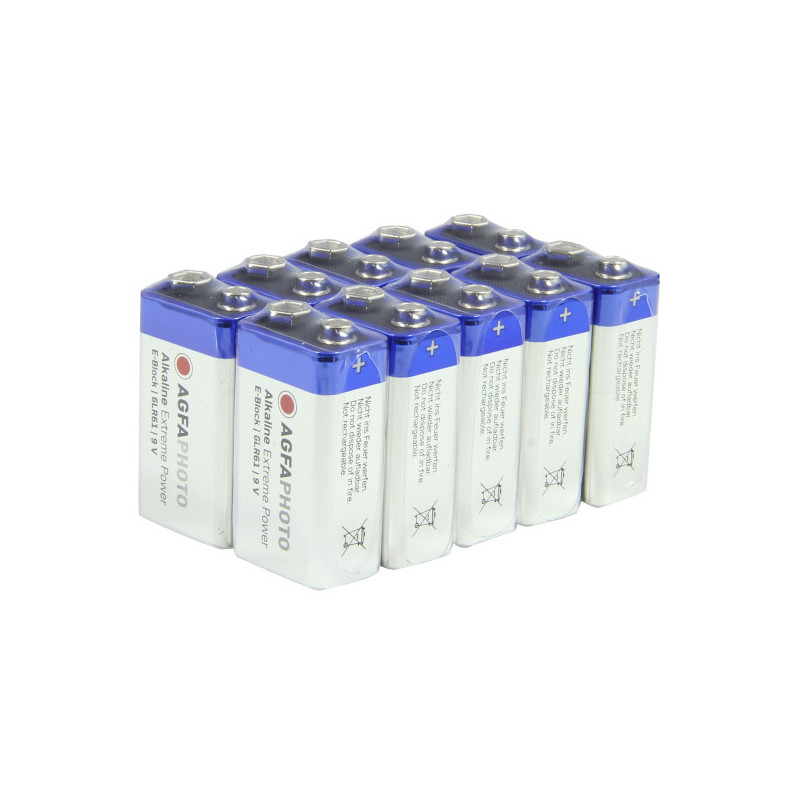 9 V Agfa Photo alkaline battery E-Block, 6LR61