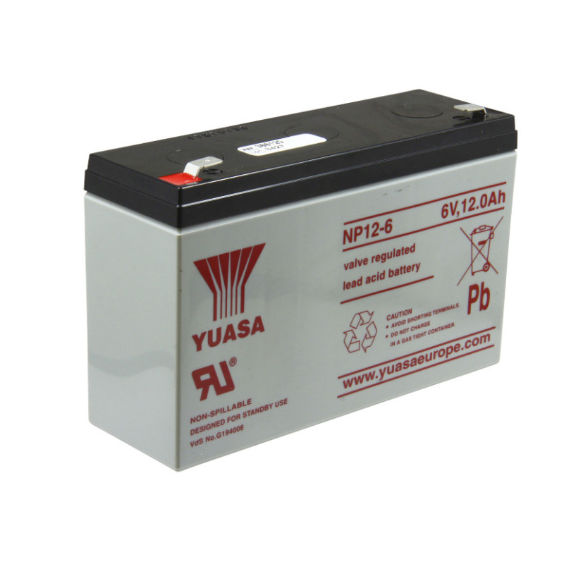 Batterie plomb 6 V Yuasa NP12-6, NP10-6